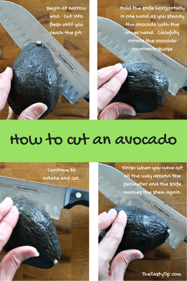 cutting an avocado