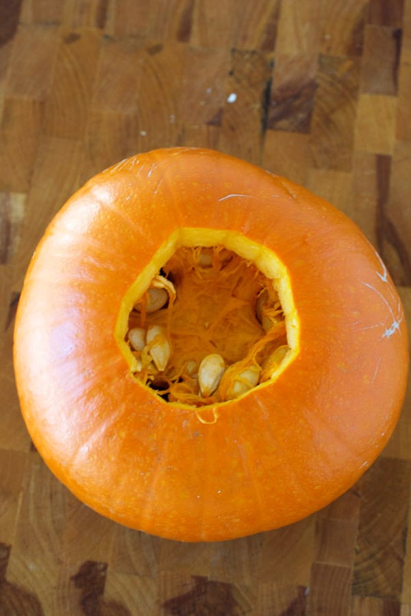 pumpkin with stem cut off