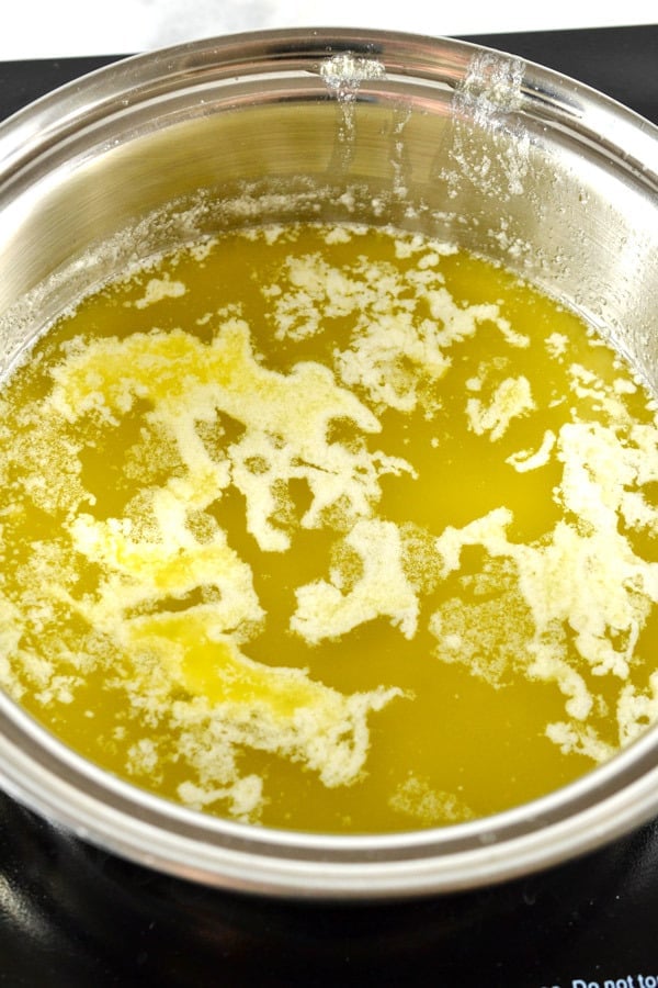 clarified butter with foam on top