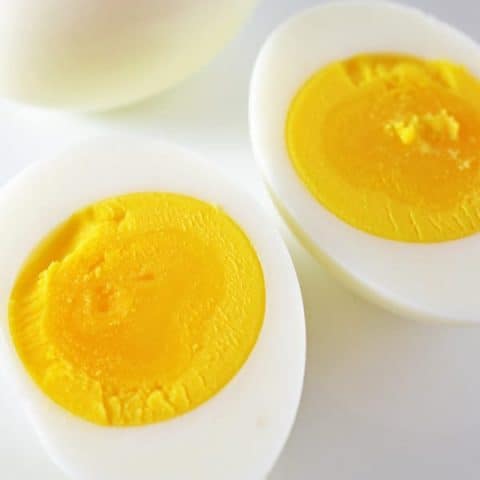 hard boiled egg halves