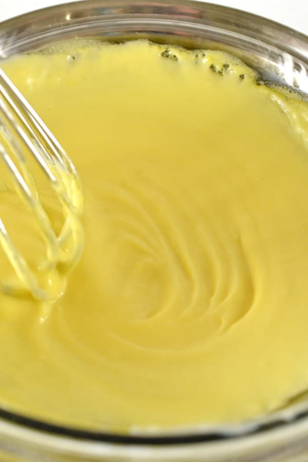healthy hollandaise sauce cooking in pan