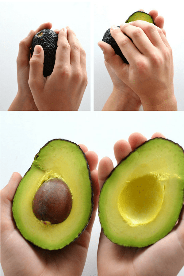 twisting avocado to open