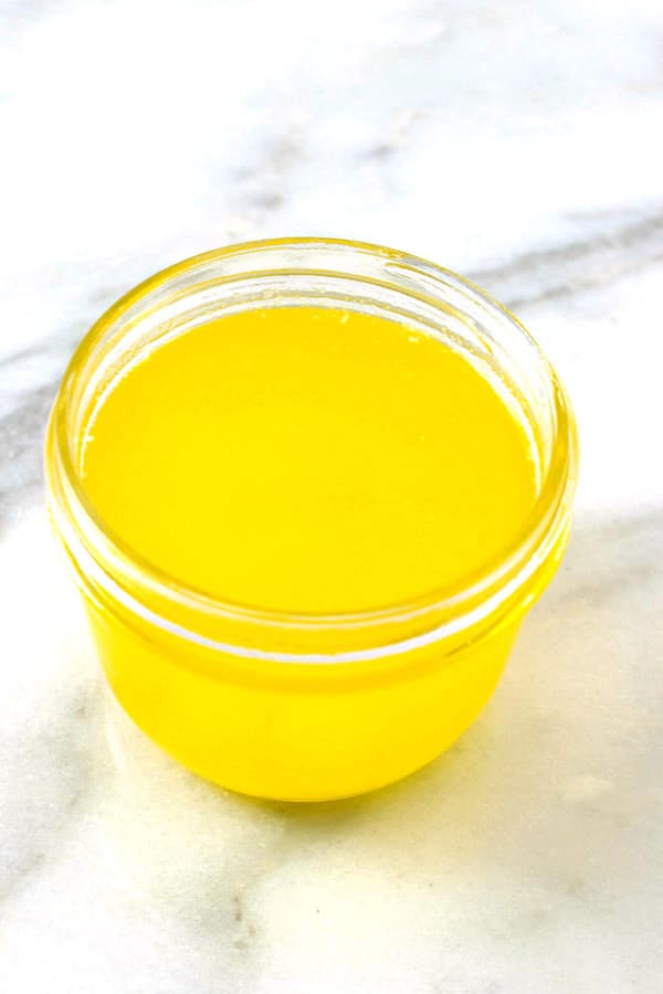 clarified butter in a jar