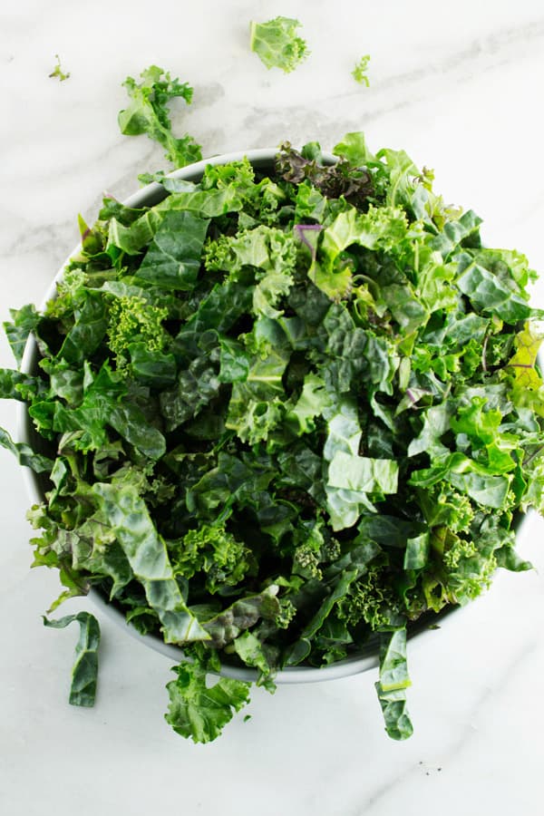 bowl of shredded kale