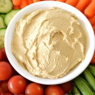 hummus with veggie tray