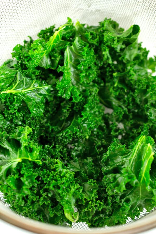 steamer basket with kale