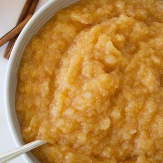 bowl of homemade applesauce