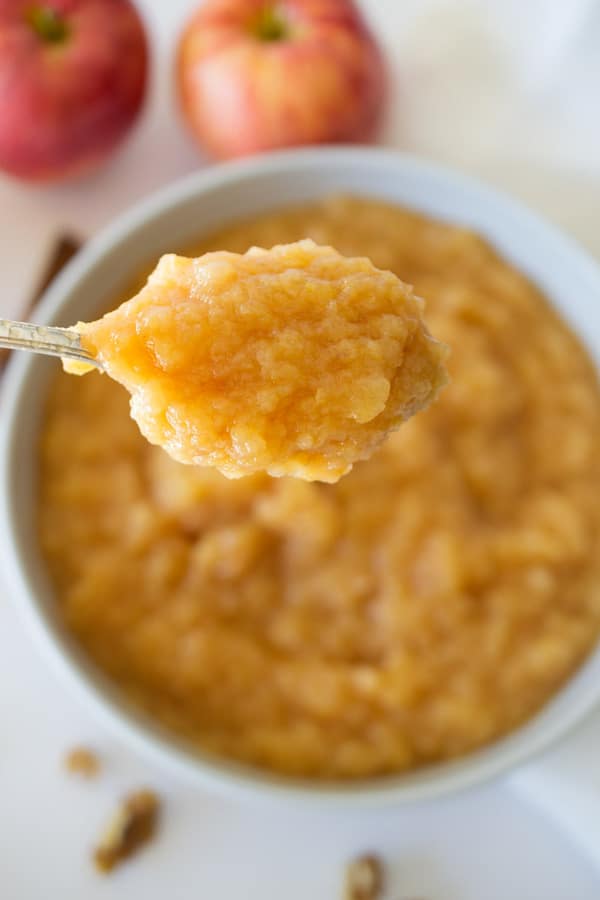 spoon of applesauce