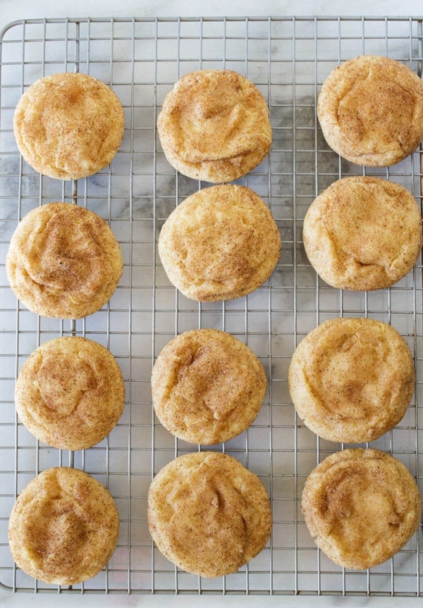 pumpkin snickerdoodles on cooling rack