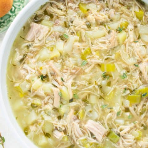 bowl of turkey soup