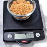 brown sugar on kitchen scale