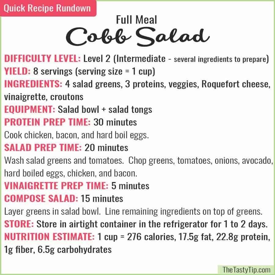 cobb salad recipe rundown