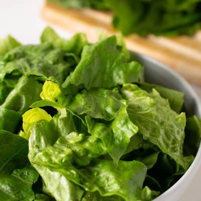 bowl of chopped lettuce