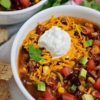 Easy Slow Cooker Taco Soup with Ground Beef
