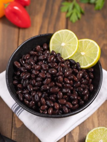 bowl of cooked black beans
