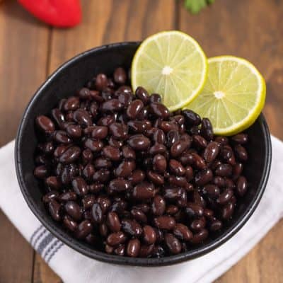 bowl of cooked black beans