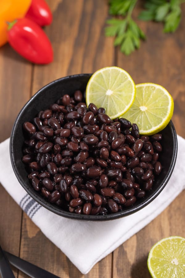 bowl of cooked black beans