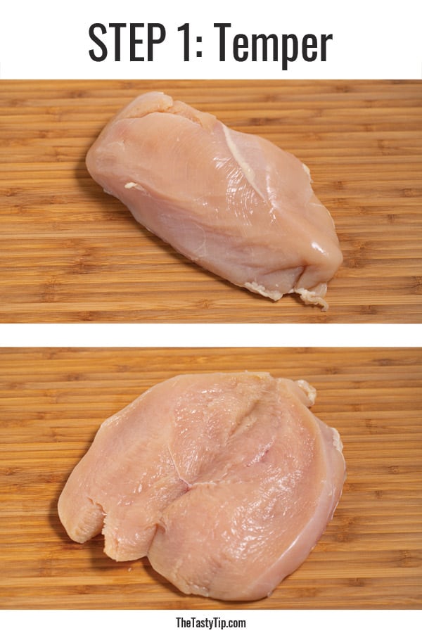 raw chicken on cutting board