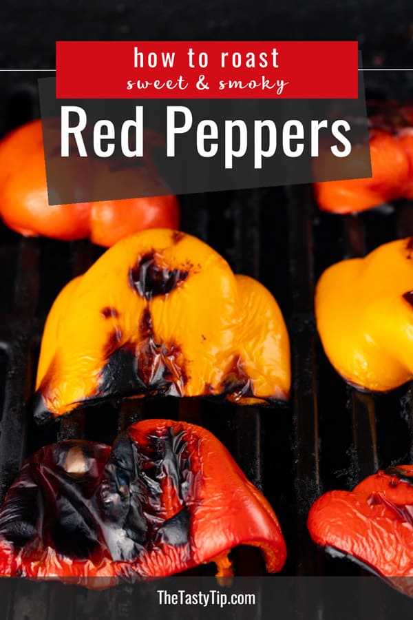 roasted bell peppers on the grill