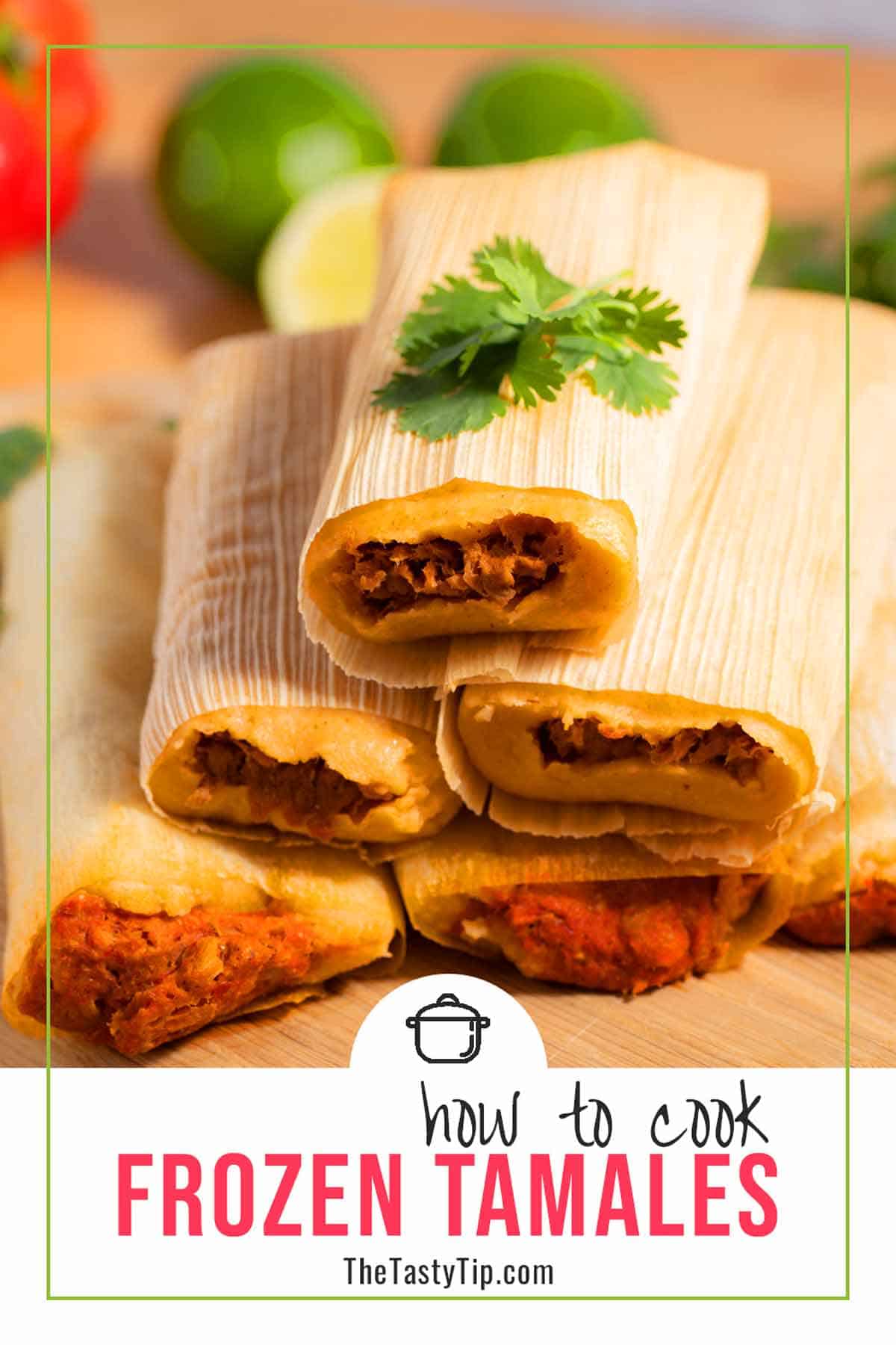 Stack of cooked tamales.