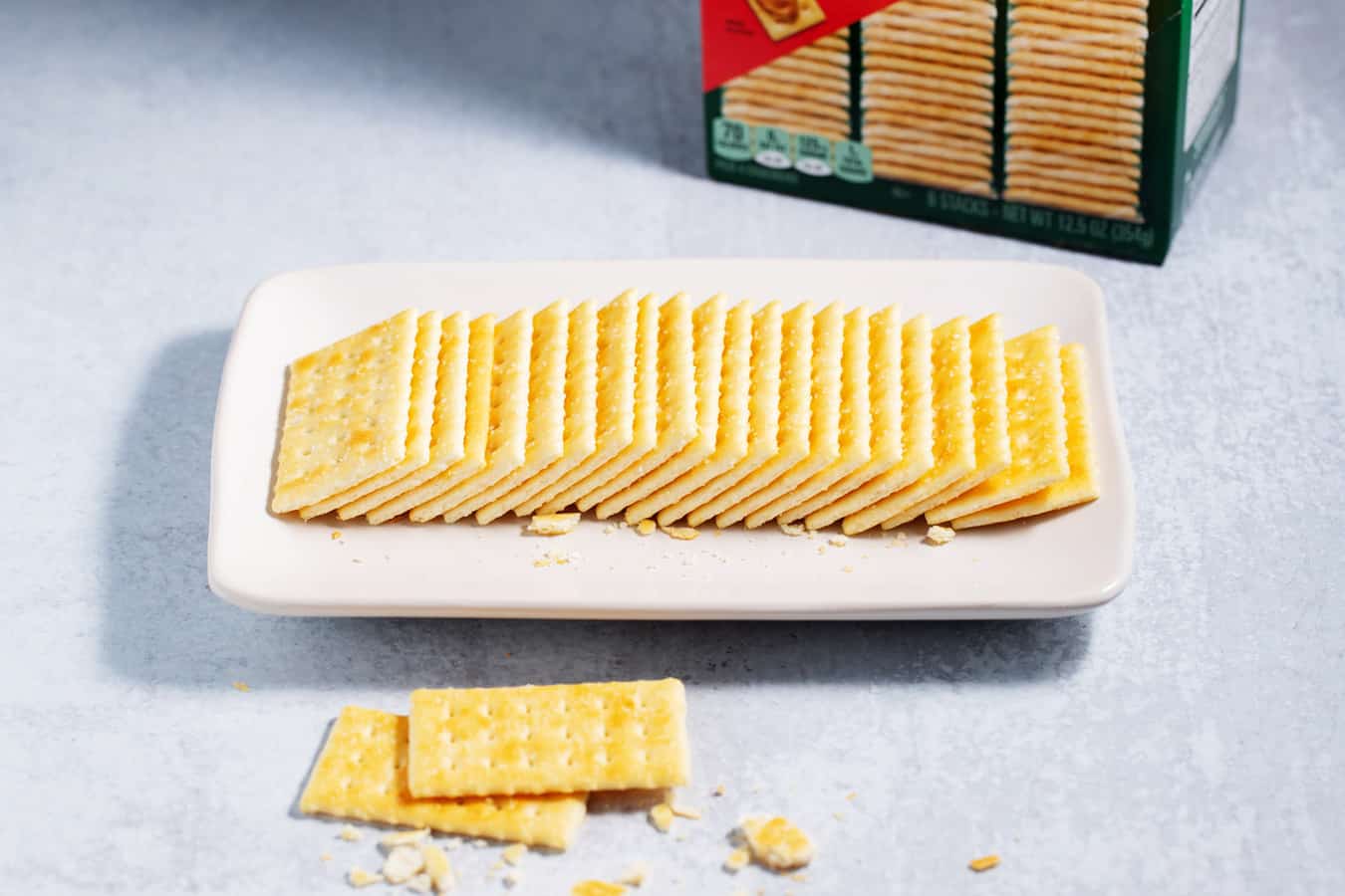 Club crackers on a plate.