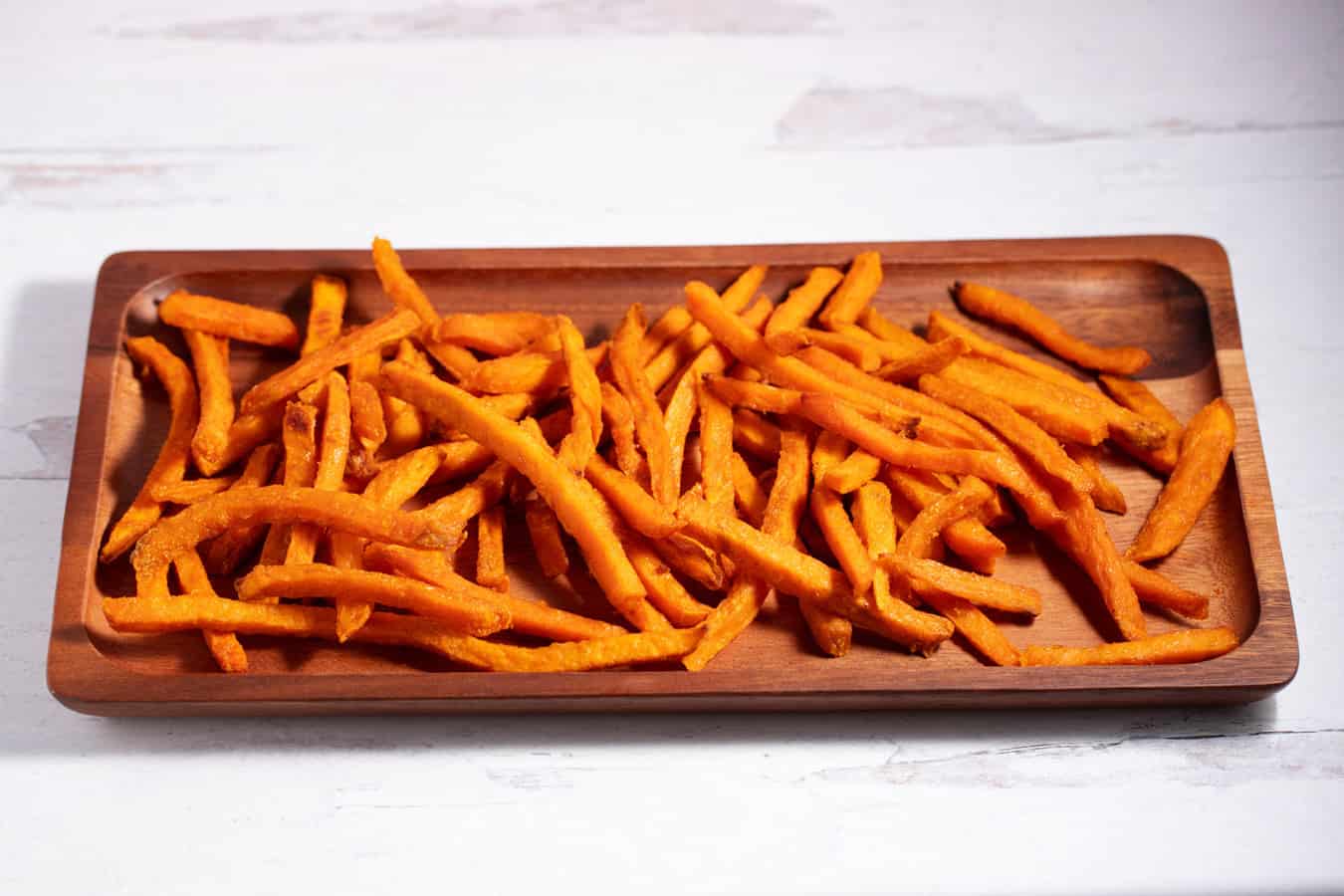 Serving plate of sweet potato fries.