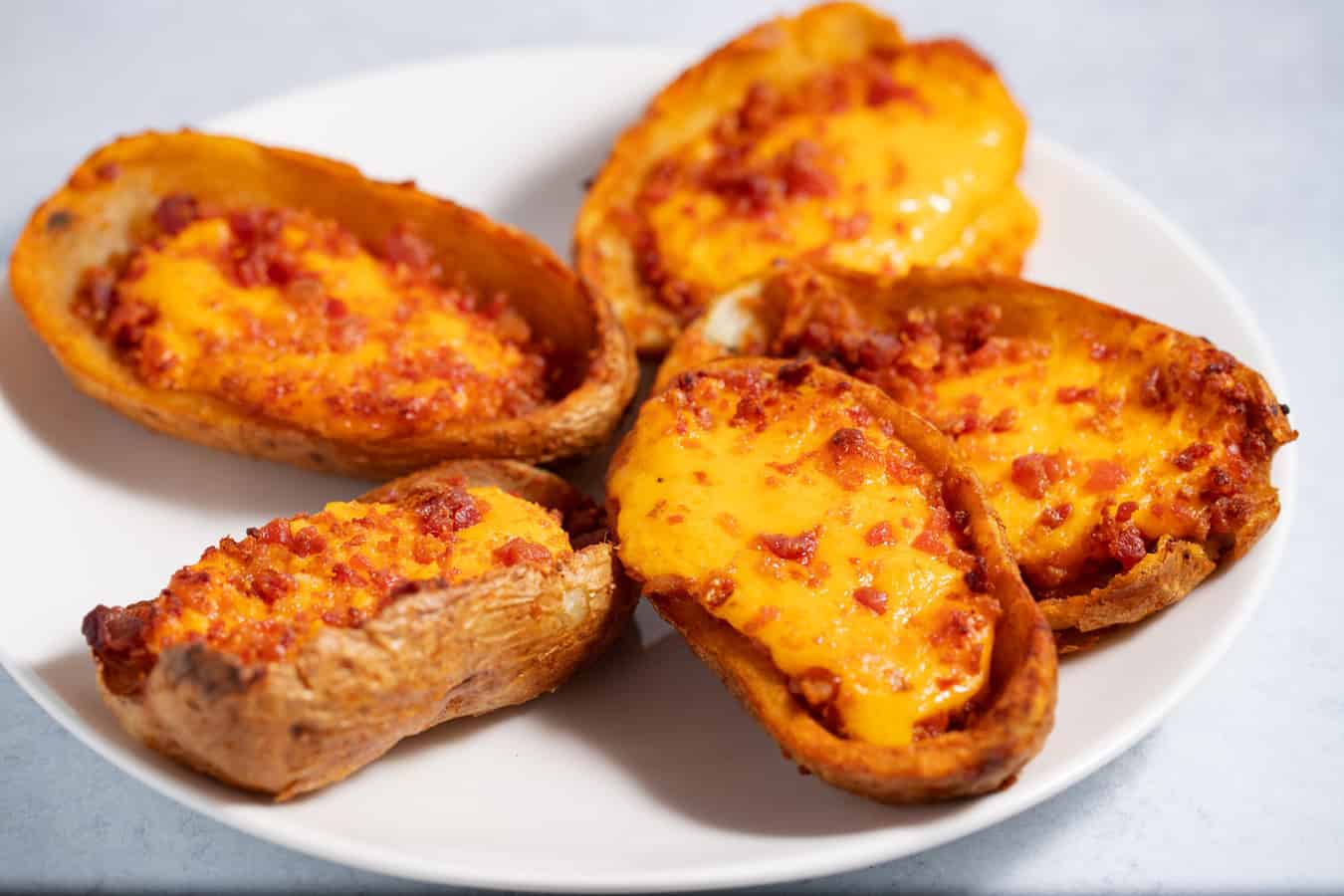 plate of potato skins (lunch ideas)