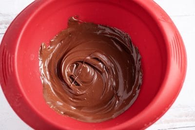 melted chocolate in silicone bowl