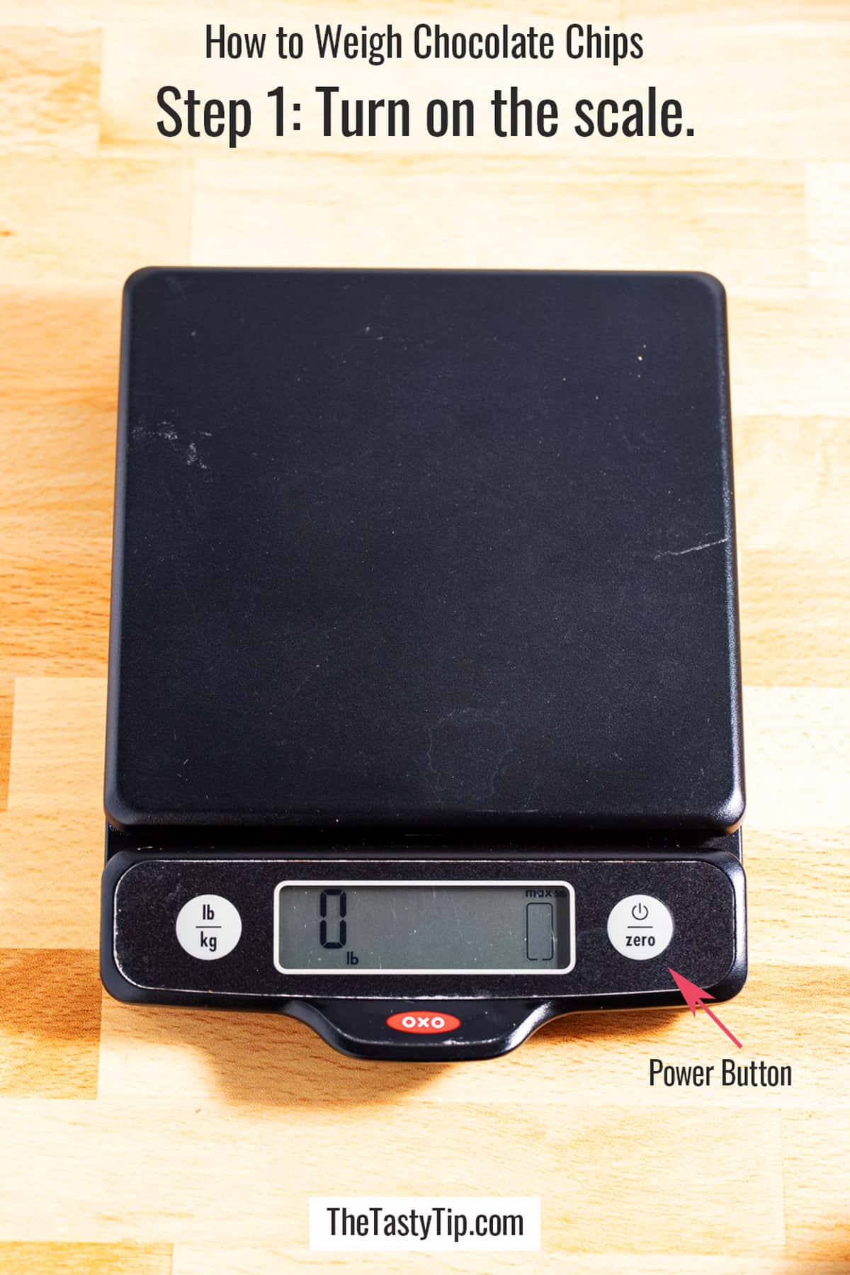 Kitchen scale on the counter.