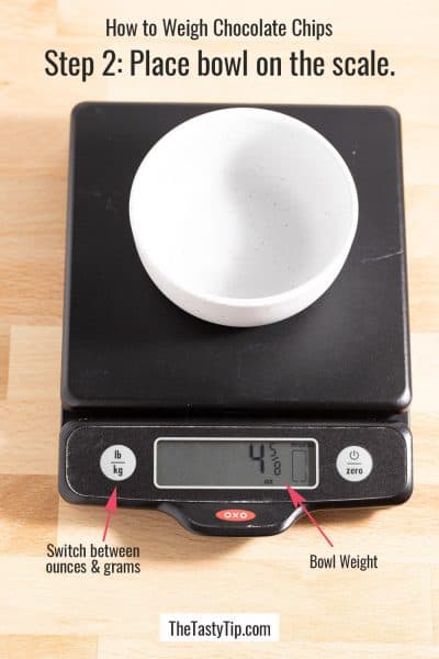 empty bowl on kitchen scale