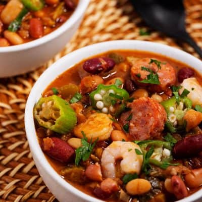 Best Cajun 15 Bean Soup with Sausage, Shrimp, and Okra