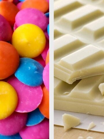 Candy melts and white chocolate.