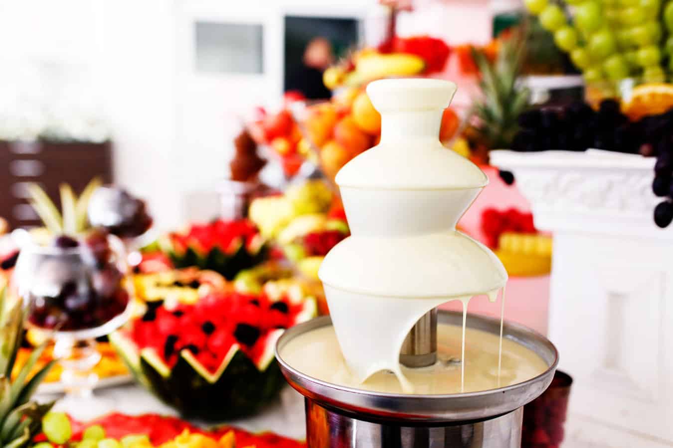 White chocolate fountain.