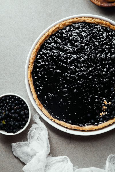 blueberry pie made with canned filling