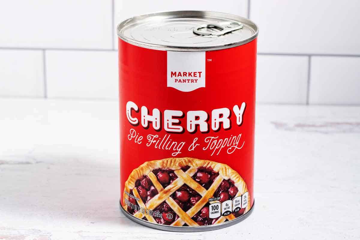 can of Market Pantry cherry pie filling