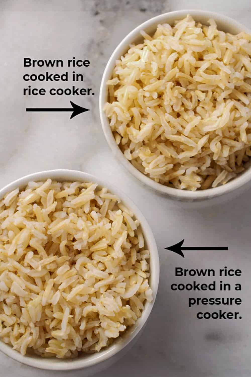 two bowls of brown rice