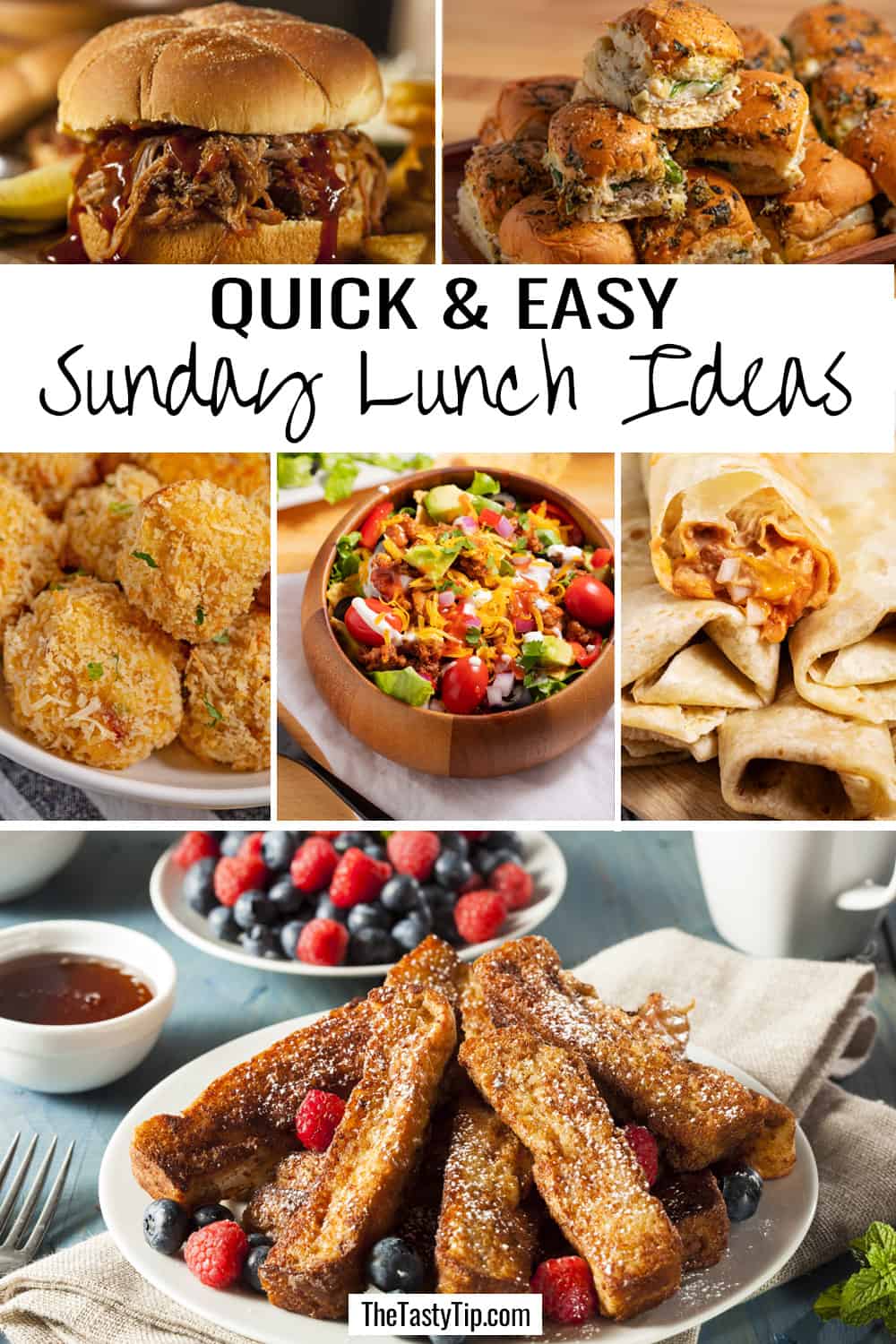 Examples of quick Sunday lunch ideas.