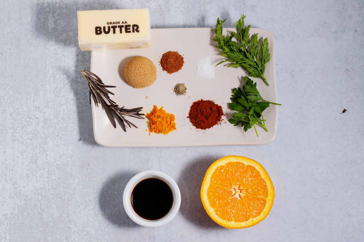 ingredients for brown sugar butter glaze for carrots