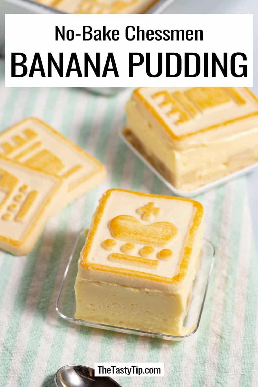 Easy Cream Cheese Banana Pudding W/Chessmen Cookies - The Tasty Tip