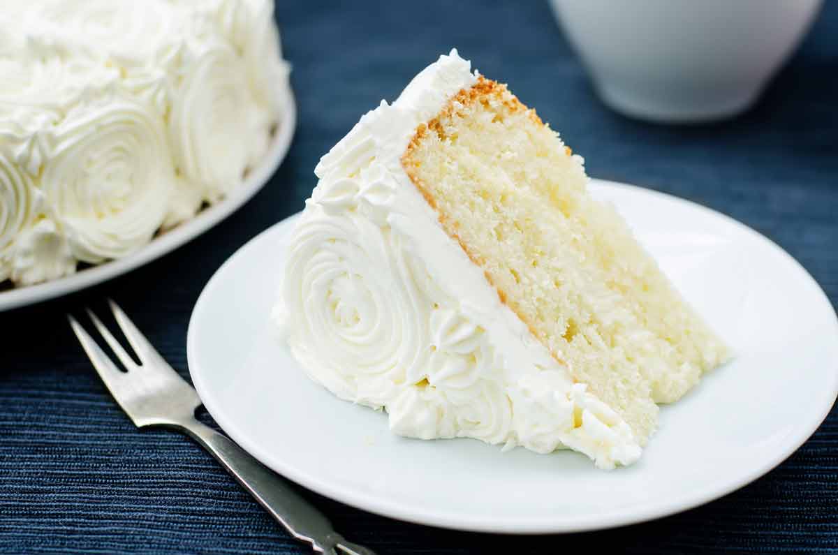 slice of vanilla cake