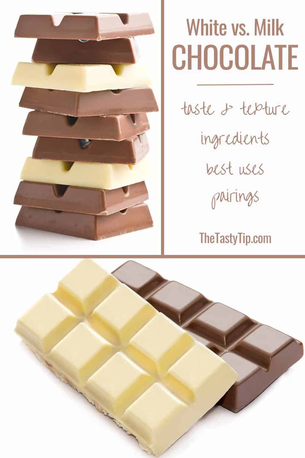 white chocolate vs milk chocolate stacks