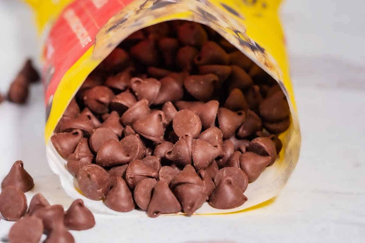 Bag of milk chocolate chips.