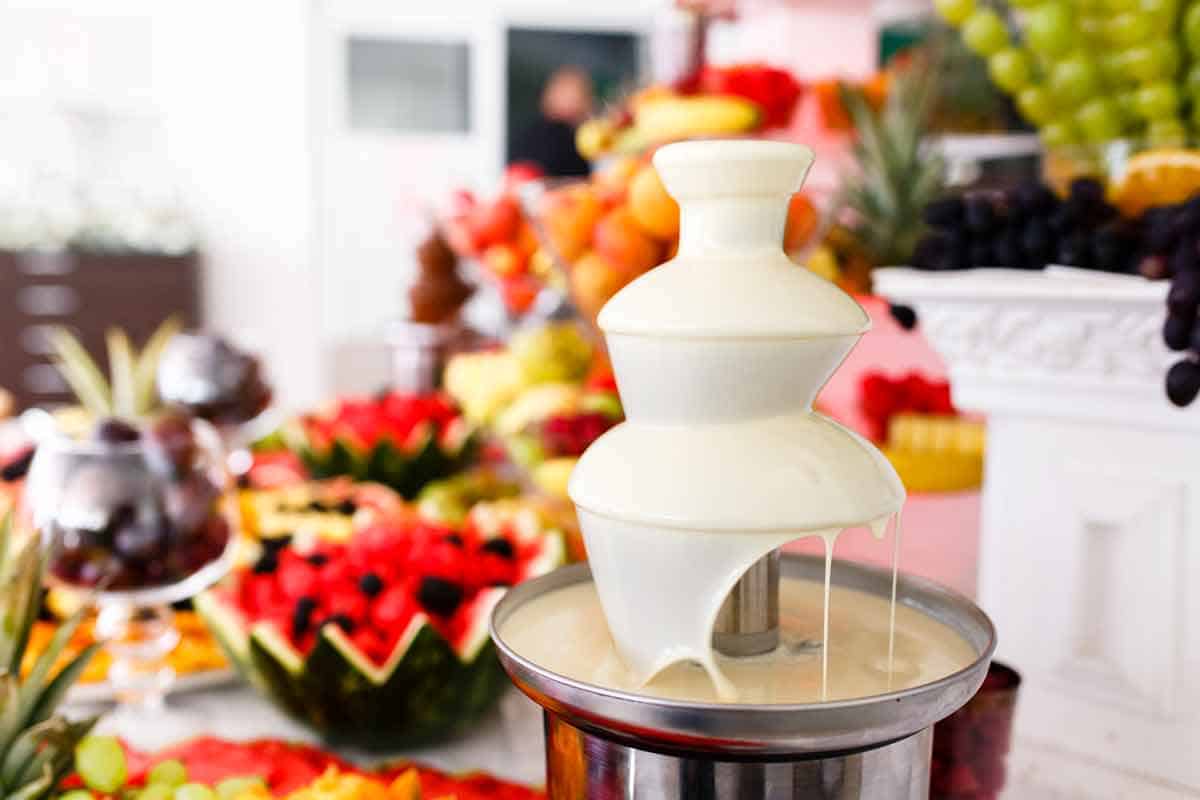 White chocolate fountain.