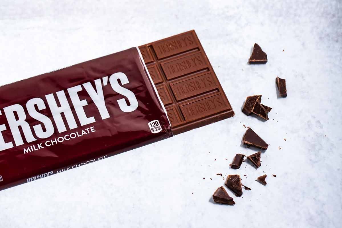 Hershey milk chocolate bar.