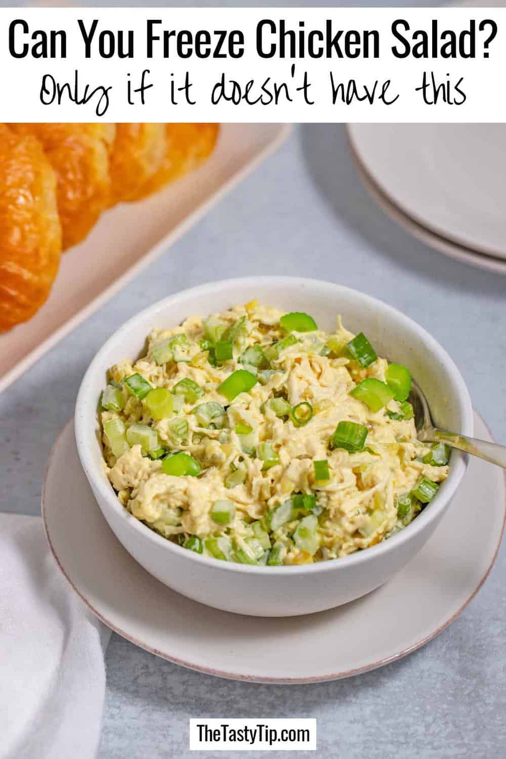 bowl of chicken salad on a plate