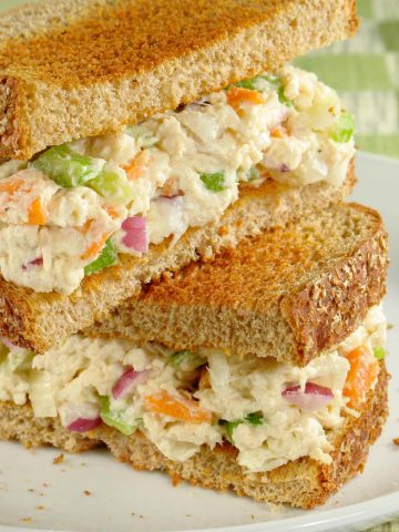 chicken salad sandwich on wheat bread