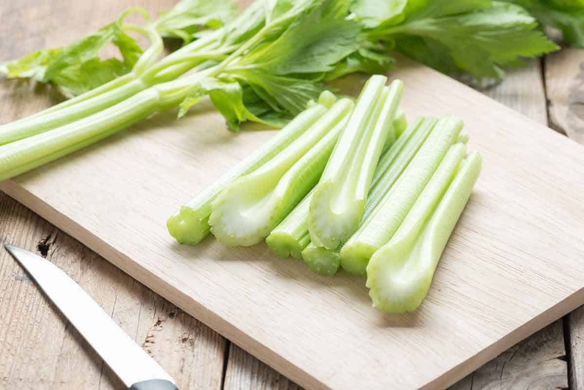 celery on cutting board