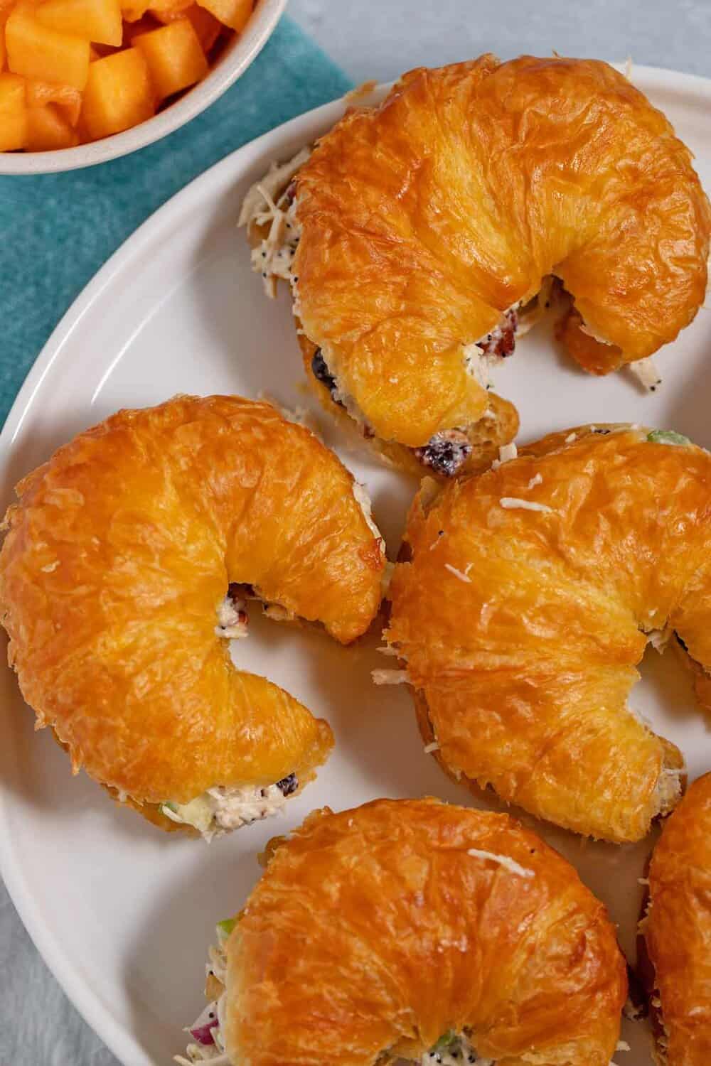 chicken salad sandwiches on croissant