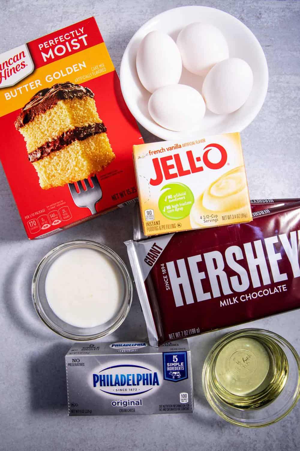 ingredients for chocolate chip bundt cake