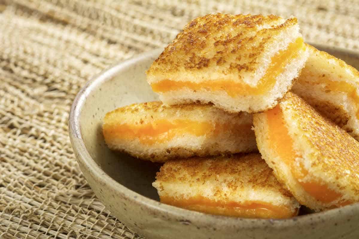 Mini grilled cheese sandwiches.